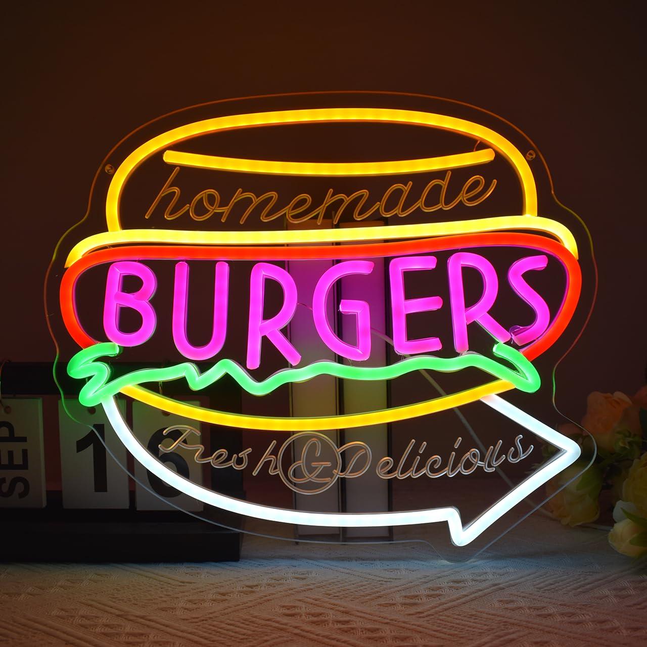 Lampu Neon Burger Buatan Sendi - Homemade Food Snacks ulasan dan harga