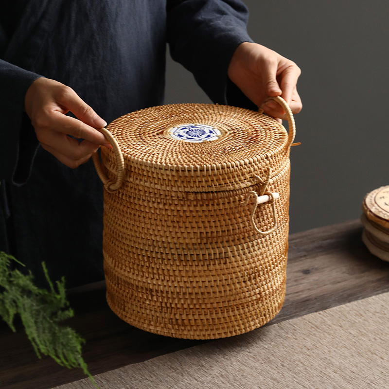 Kotak Penyimpanan Teh Rotan Ja - Food Snacks That Are Green ulasan dan harga