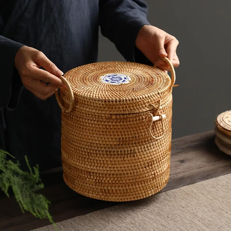 Kotak Penyimpanan Teh Rotan An - Food Snacks That Are Green ulasan dan harga