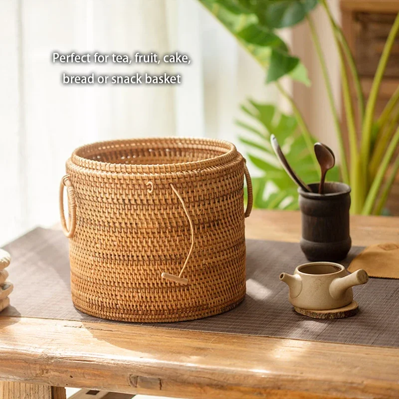 Kotak Penyimpanan Teh Rotan An - Food Snacks That Are Green ulasan dan harga